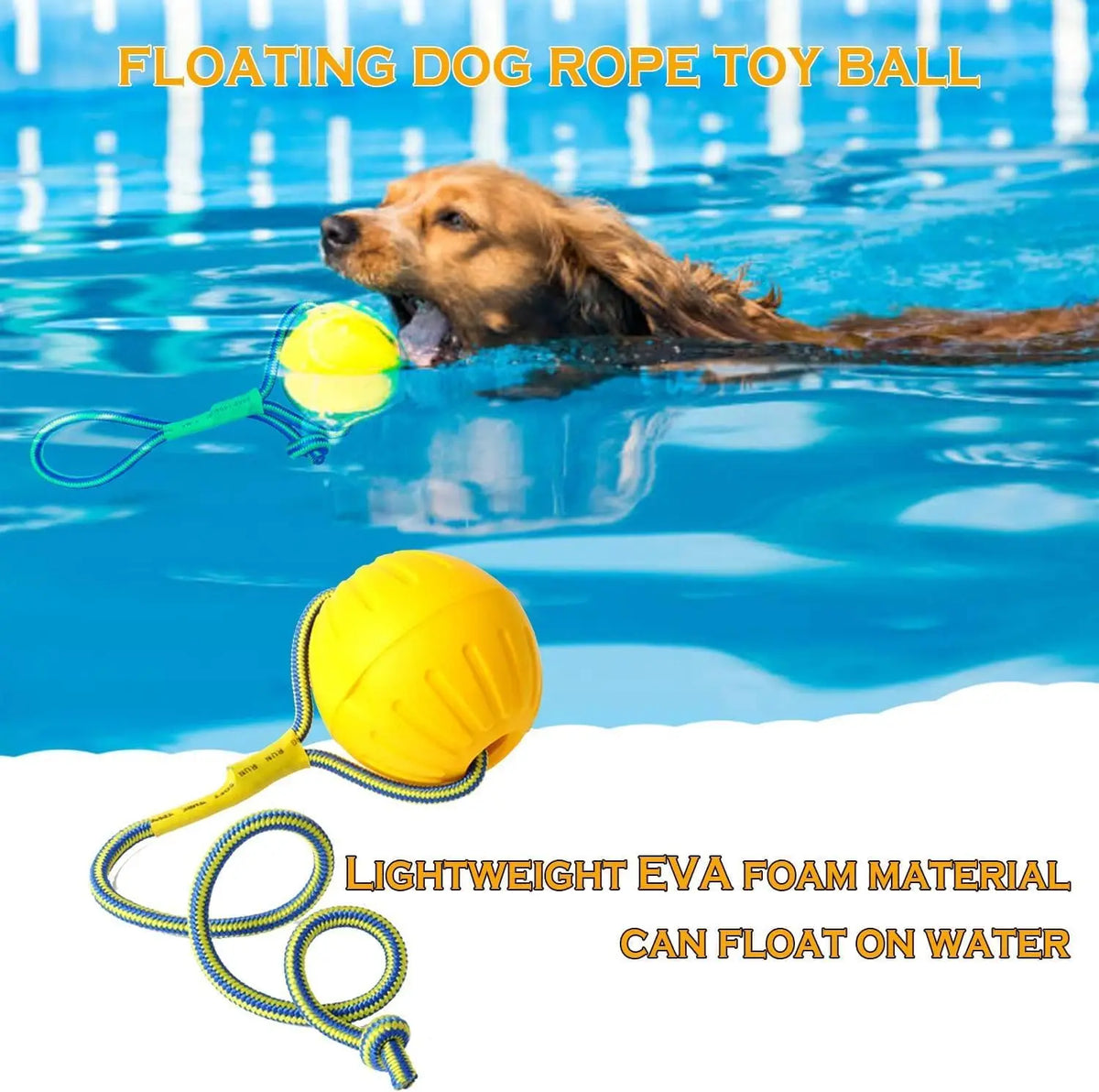 🎾🐶 EVA Floating Dog Ball – Bite Resistant Pull Ring Rope Toy