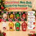 Christmas NeeDoh Drink Cup – Glitter Squeeze Sensory Toy