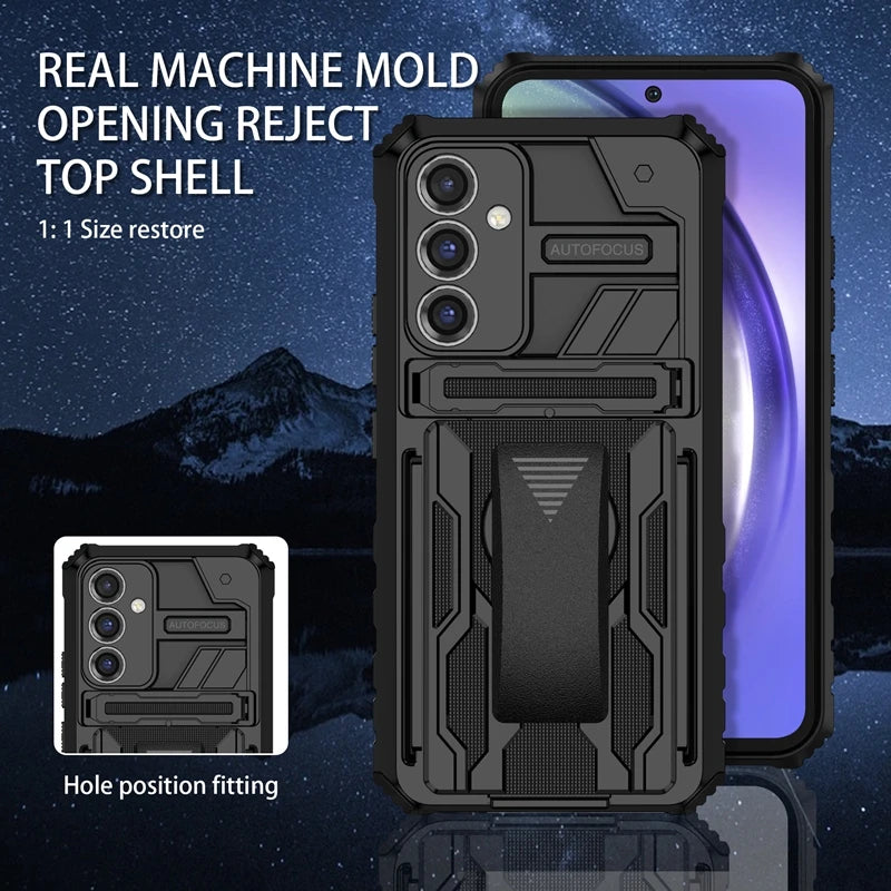 Rugged Armor Case with Belt Clip Holster & Kickstand for Samsung Galaxy