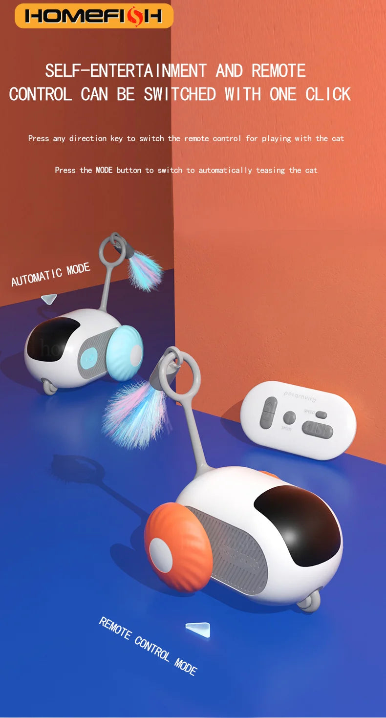 🐱🚗 Smart Cat Car Toy 🐾✨ | 2-Mode Automatic Moving & Remote Controlled Car 🎮 | Interactive Training Toy for Cats & Dogs 🐶💖
