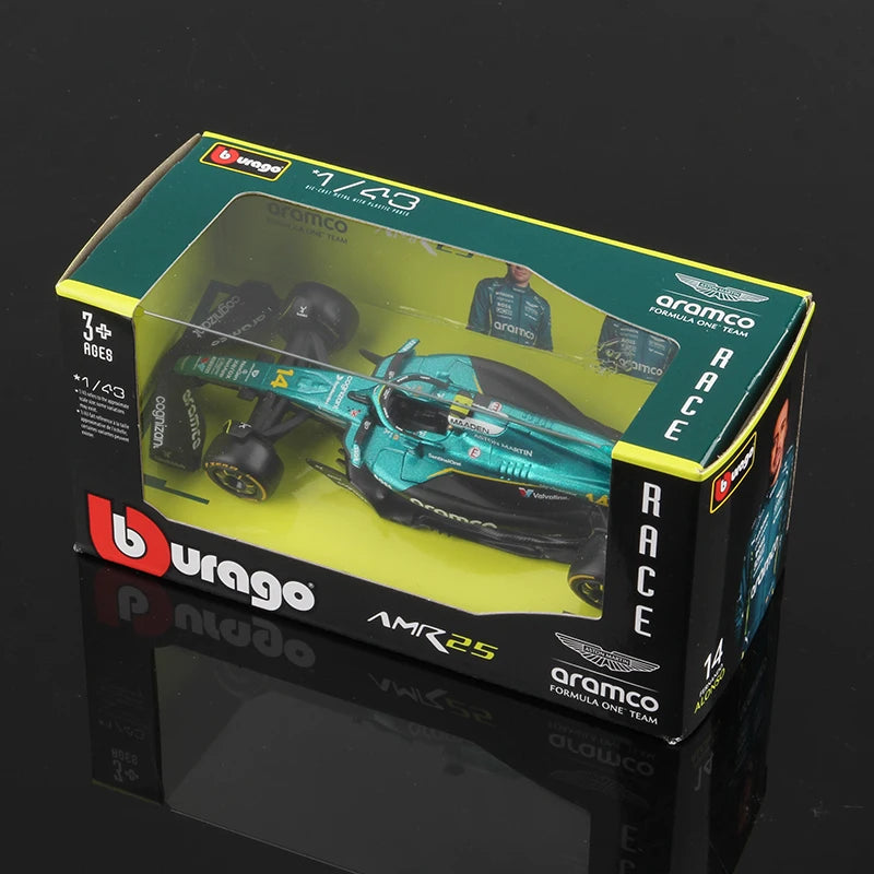 1:43 Aston Martin AMR25 F1 Die‑Cast Model Car – 2025 Alonso #14 & Stroll #18 Miniature Racing Collectible