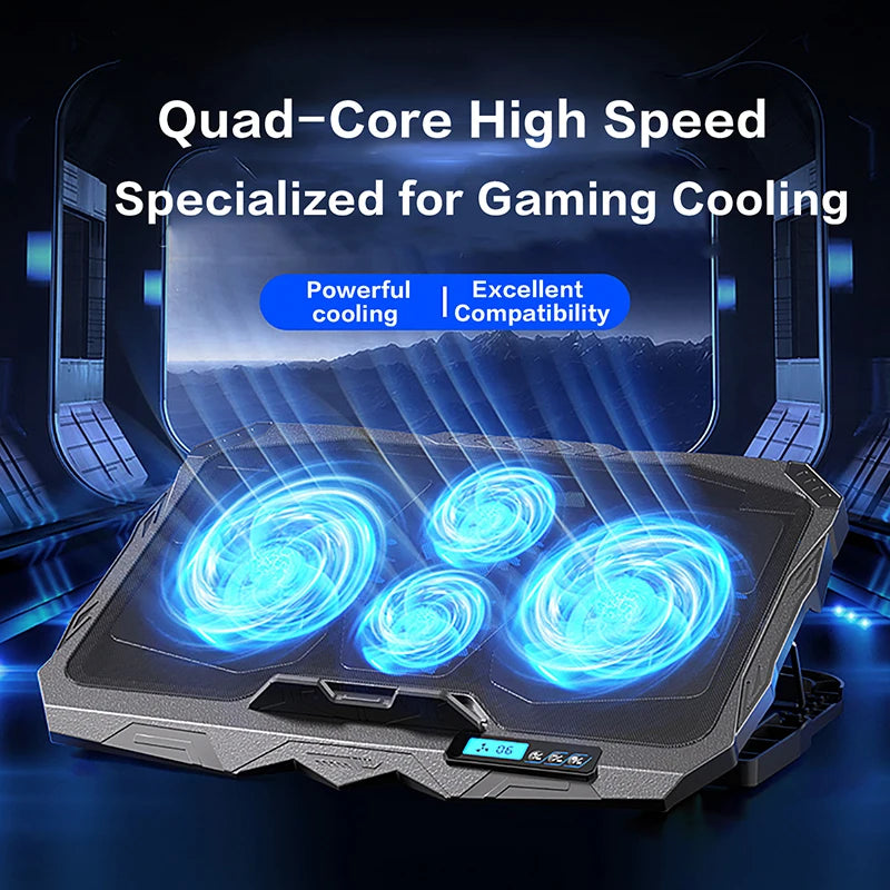 ❄️💻 Laptop Cooling Stand – 5 Height & 6 Wind Speed Adjustable (Up to 17”)
