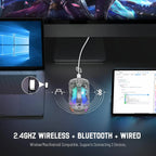 🔥🖱️ ATTACK SHARK X2 Pro Triple Mode Wireless RGB Gaming Mouse – Transparent Shell