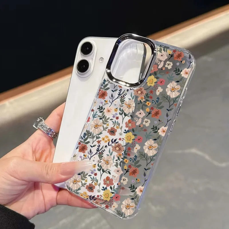 Daisy Floral Clear Phone Case with Metal Lens Frame for Google Pixel