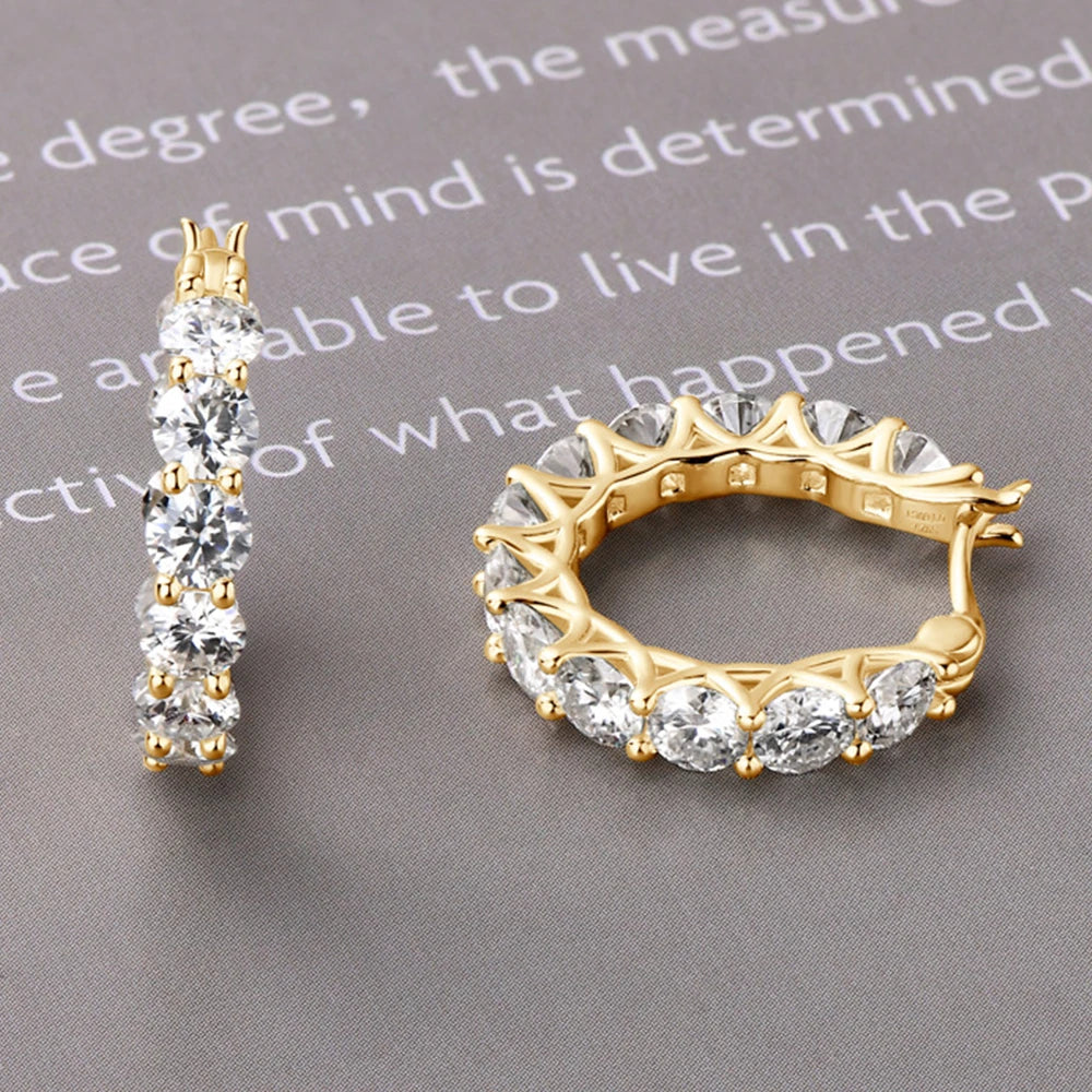 💎✨ Luxury Full Moissanite Hoop Earrings 🤍 | Certified 3.6CT Moissanite Diamond Earrings 💍 | 925 Sterling Silver Wedding Jewelry for Women 👰