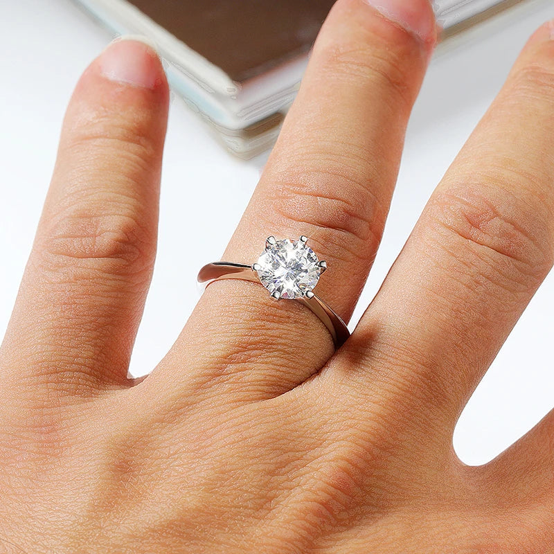 💎✨ Smyoue Certified 1–5CT Moissanite Solitaire Ring 🤍 | VVS1 Lab Diamond Style Ring 💍 | Fine Engagement, Promise & Wedding Jewelry for Women