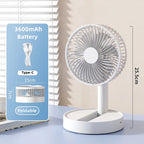 🌬️🔋 USB Foldable Mini Fan – 4 Speeds & Timer Table Fan