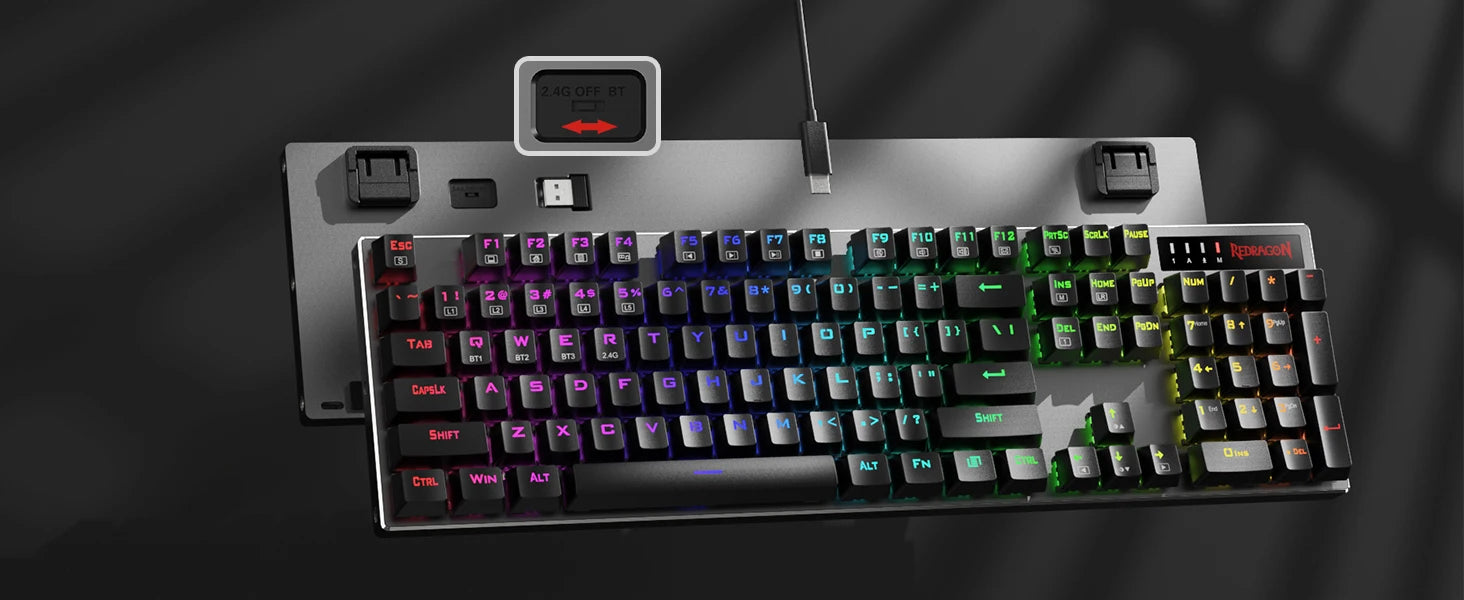 🔥⌨️ Redragon K556 PRO Wireless RGB Mechanical Keyboard – Tri-Mode Hot-Swap