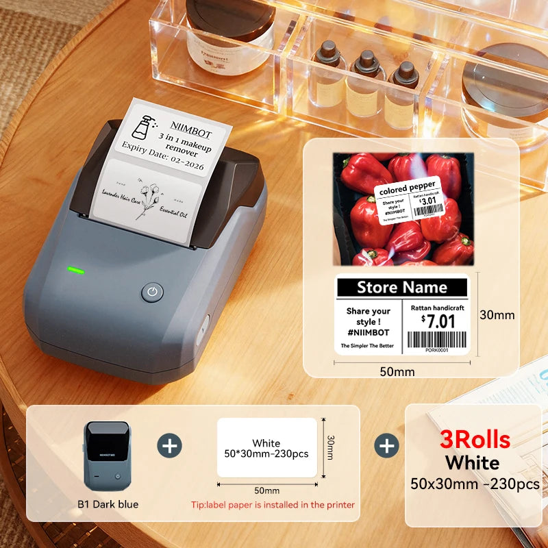 🏷️📱 NIIMBOT B1 Portable Thermal Label Printer – 2 Inch Bluetooth Sticker Maker