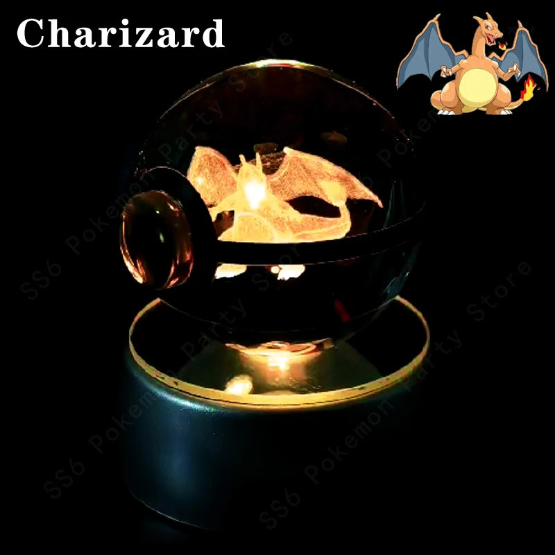 Pokémon Crystal Ball 3D Night Light – Mewtwo, Pikachu & Gengar
