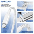 40W PD Fast Charger USB-C to C Cable – For iPhone & Samsung