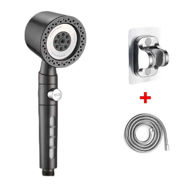 🚿💧 5 Spray Portable Shower Head – High Pressure Large Flow ABS Spa Shower with Filter & Stop Button