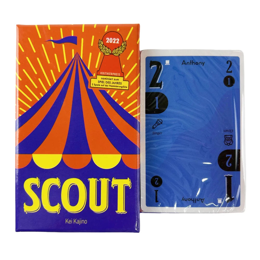 SCOUT – Award-Winning Circus-Themed Card Game | 2–5 Players | Fast Party Poker-Style Strategy Game🎪🎴