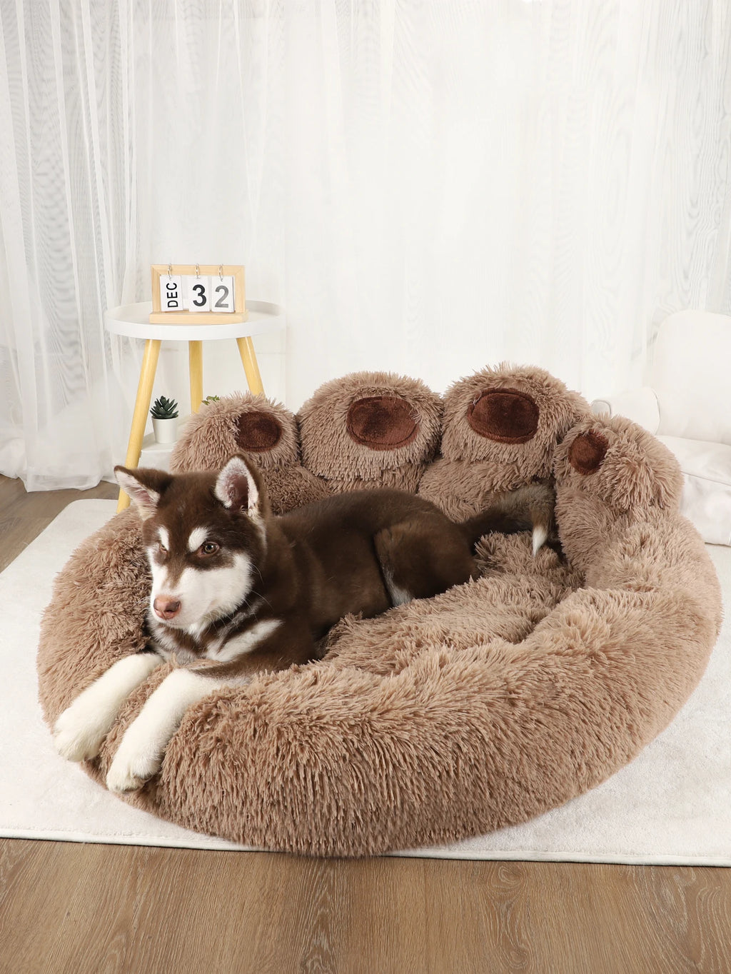 🛋️❄️ Fluffy Winter Dog Bed – Warm Pet Sofa Basket