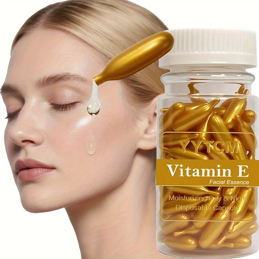 ✨💧 Vitamin E Serum Capsules – Hydrating & Moisturizing Single-Use Facial Essence (90 Capsules / Bottle)
