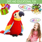 🦜💬 Talking Macaw Parrot Plush Toy – Voice Repeating Electronic Stuffed Bird with Animated Movement
