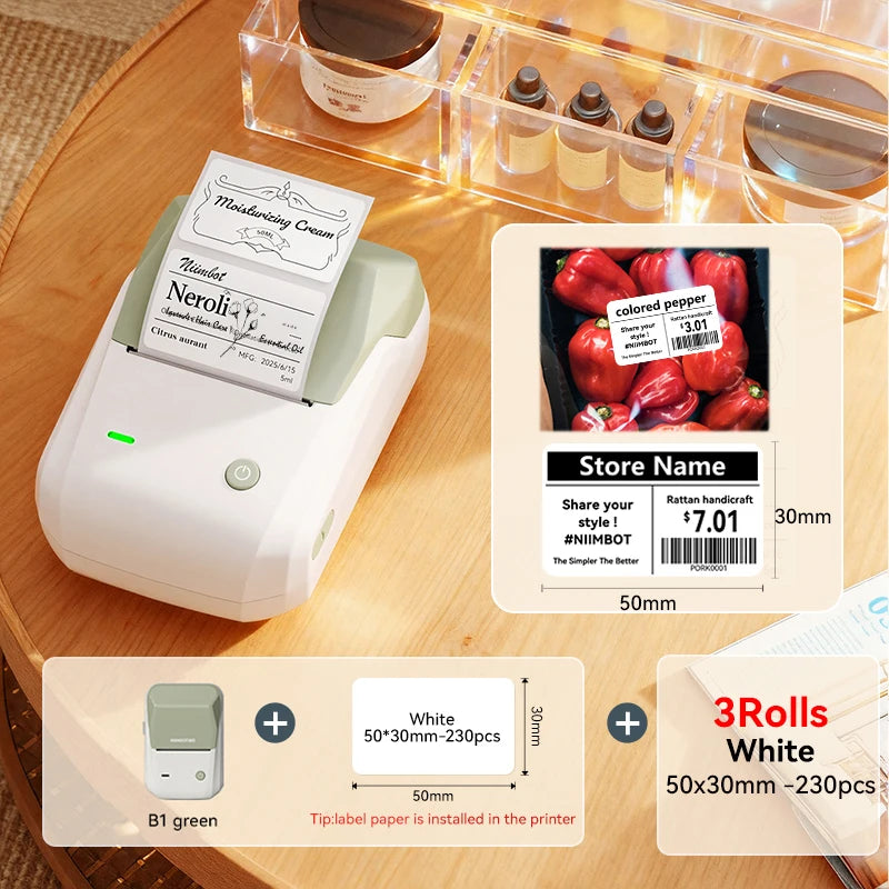 🏷️📱 NIIMBOT B1 Portable Thermal Label Printer – 2 Inch Bluetooth Sticker Maker