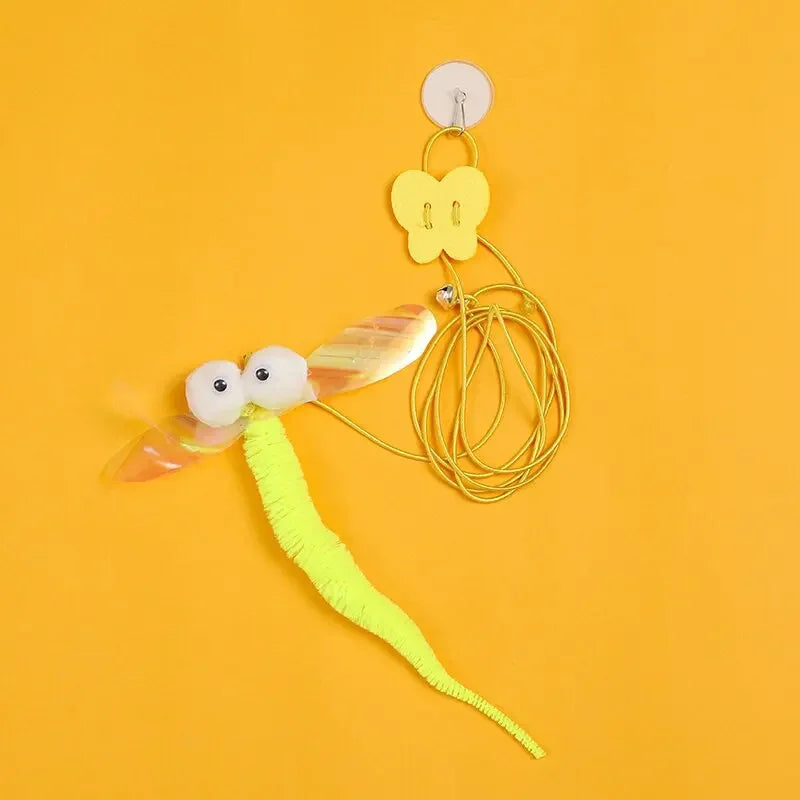 Interactive Hanging Cat Toy with Feather – Stretchable Elastic Rope Teaser