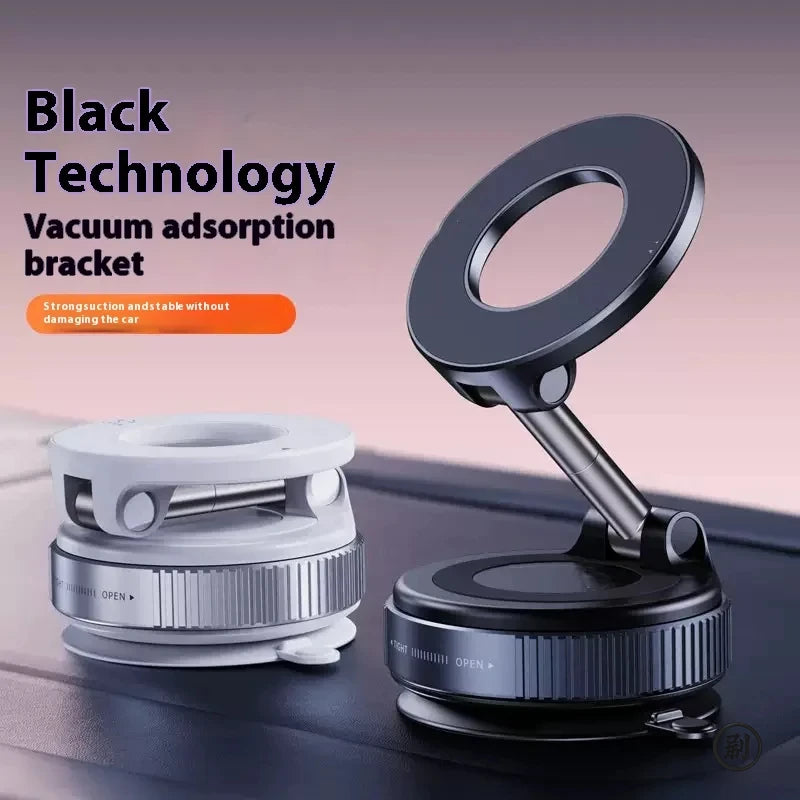 🧲🚗 Strong Magnetic Foldable Car Phone Holder – 360° Vacuum Mount