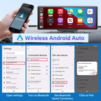 10.26" 4K Dash Cam Mirror with Wireless CarPlay & Android Auto, GPS, Rear Camera, 1600x600 IPS Touchscreen, Voice Control, Parking Monitor