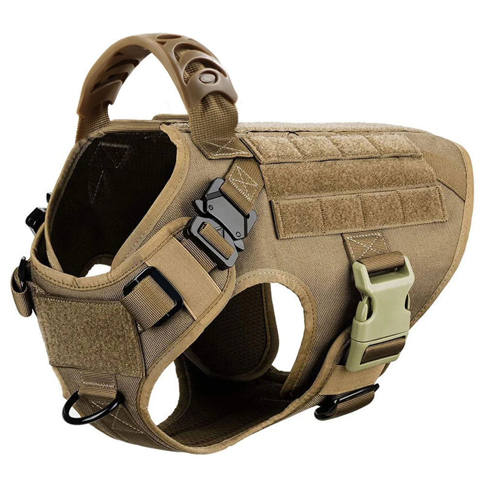 Tactical Large Dog Harness & Leash Set 🐕‍🦺 Military Training Vest with Collar for German Shepherd, Malinois & Medium-Large Dogs