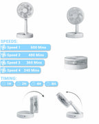 🌬️🔋 USB Foldable Mini Fan – 4 Speeds & Timer Table Fan