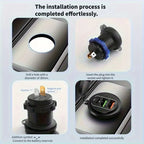 🚗 4‑Port PD + QC 3.0 Car Charger with Voltmeter | 83W Fast Charge | Waterproof 12V/24V