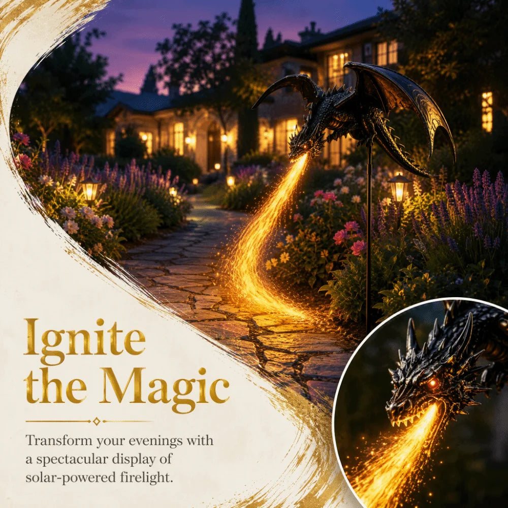 Solar Dragon Fire Garden Light – Waterproof Resin Landscape Décor