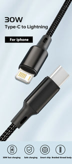 PD 30W USB Cable For iPhone 14 13 12 11 Pro Max 7 8 14 Plus XS XR Fast Charging USB C Cable Charger Date Wire Accessories
