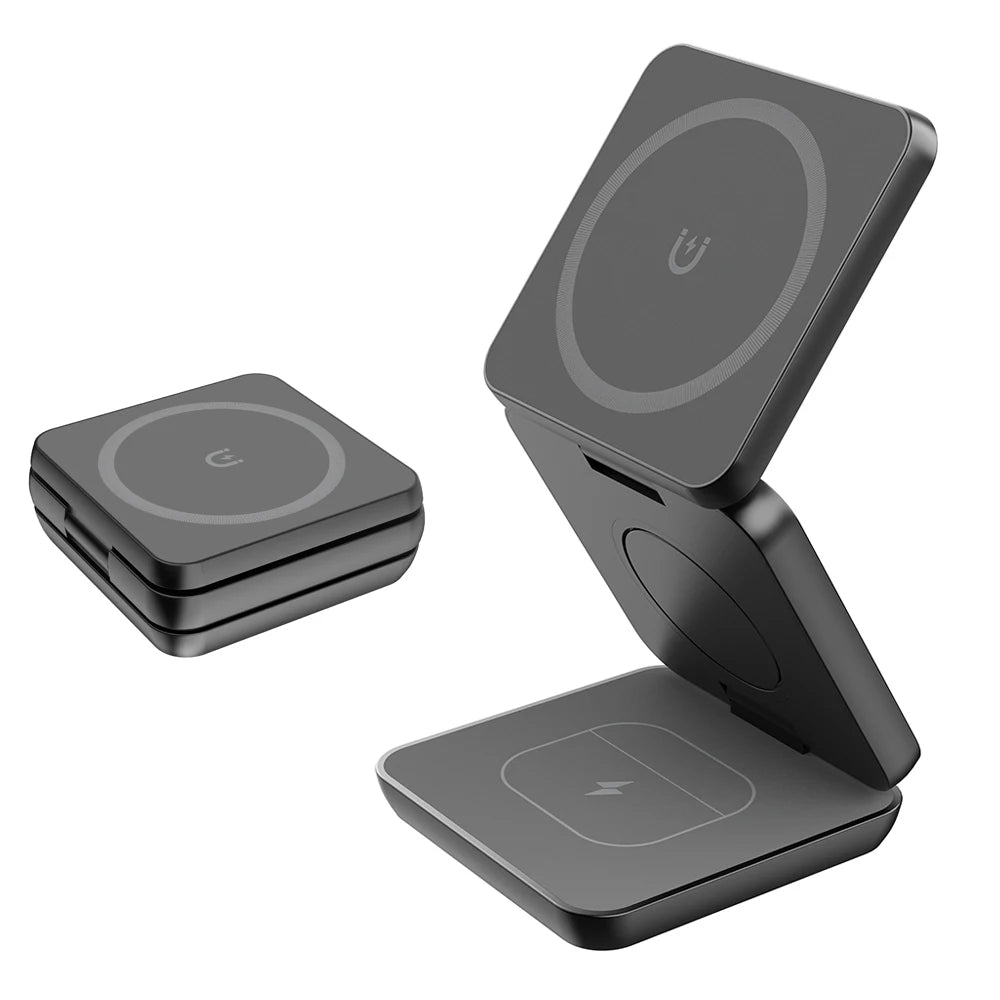 3-in-1 Foldable Magnetic Wireless Charging Station for iPhone & Apple Watch