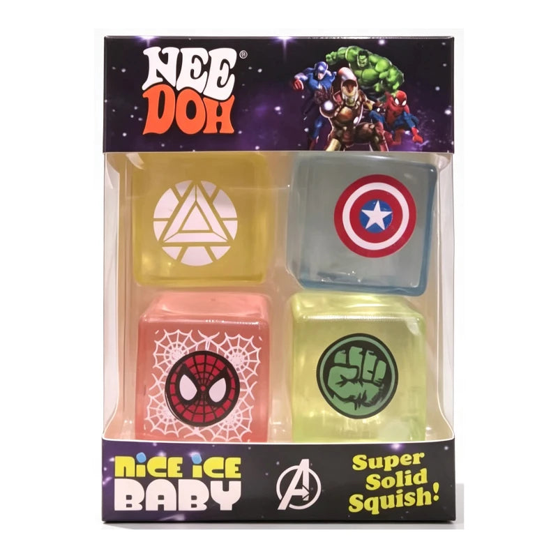 NeeDoh Nice Ice Baby Squishy Toy Set – 4-Pack Sensory Fidget Cubes