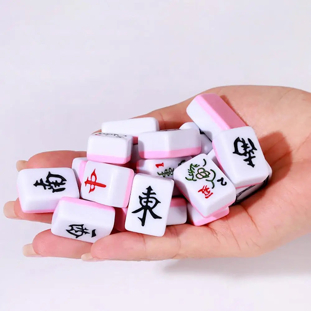 Chinese Mahjong Game Set – 144pcs Mini Melamine Tiles 🎴 Portable Numbered Mahjong Set for Family Fun, Travel & Game Nights 🧳 Durable, Clear Engraving, Complete Accessories Included