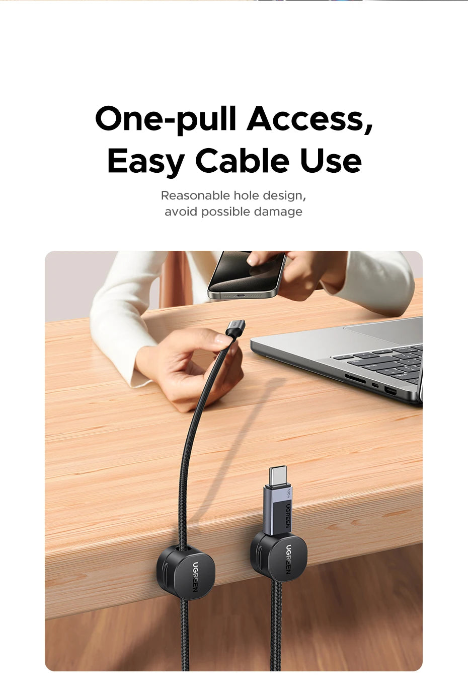 🧲🔌 UGREEN Magnetic Cable Organizer Clips – Desk Cord Holder