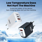 200W USB Type C Charger Quick Charge Portable Fast Charger 1U+2C Multi Port Charging Head