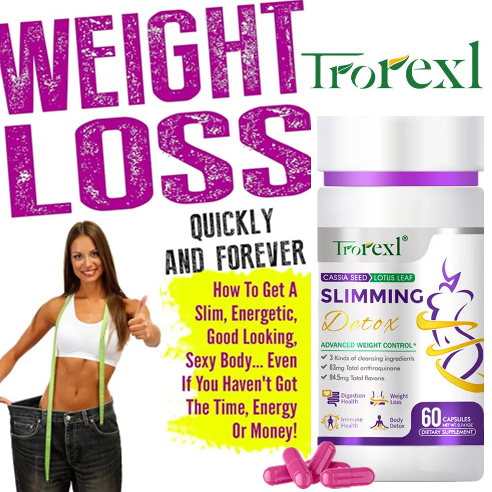 🌿🔥 Cassia Seed & Lotus Weight Loss Pills (60 Caps) – Natural Fat Burner for Women | Safe Slimming Aid, Clinically Tested Formula
