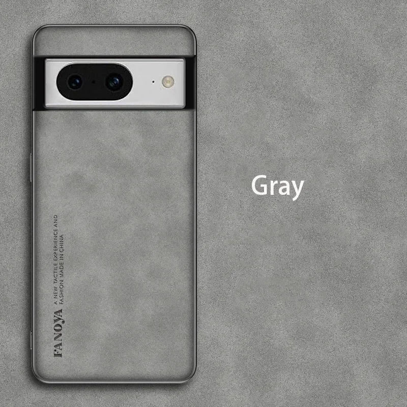 Sheepskin Leather Silicone Bumper Case for Google Pixel Series