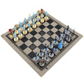 Luxury War‑Themed Metal & Resin Chess Set ♟️ | Hand‑Painted Knights on Leather Board | 32‑Piece Strategy Gift Set 🎁