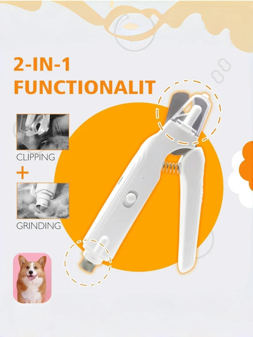 ✂️🐶🐱 Quiet Pet Nail Grinder with Dual LED Lights