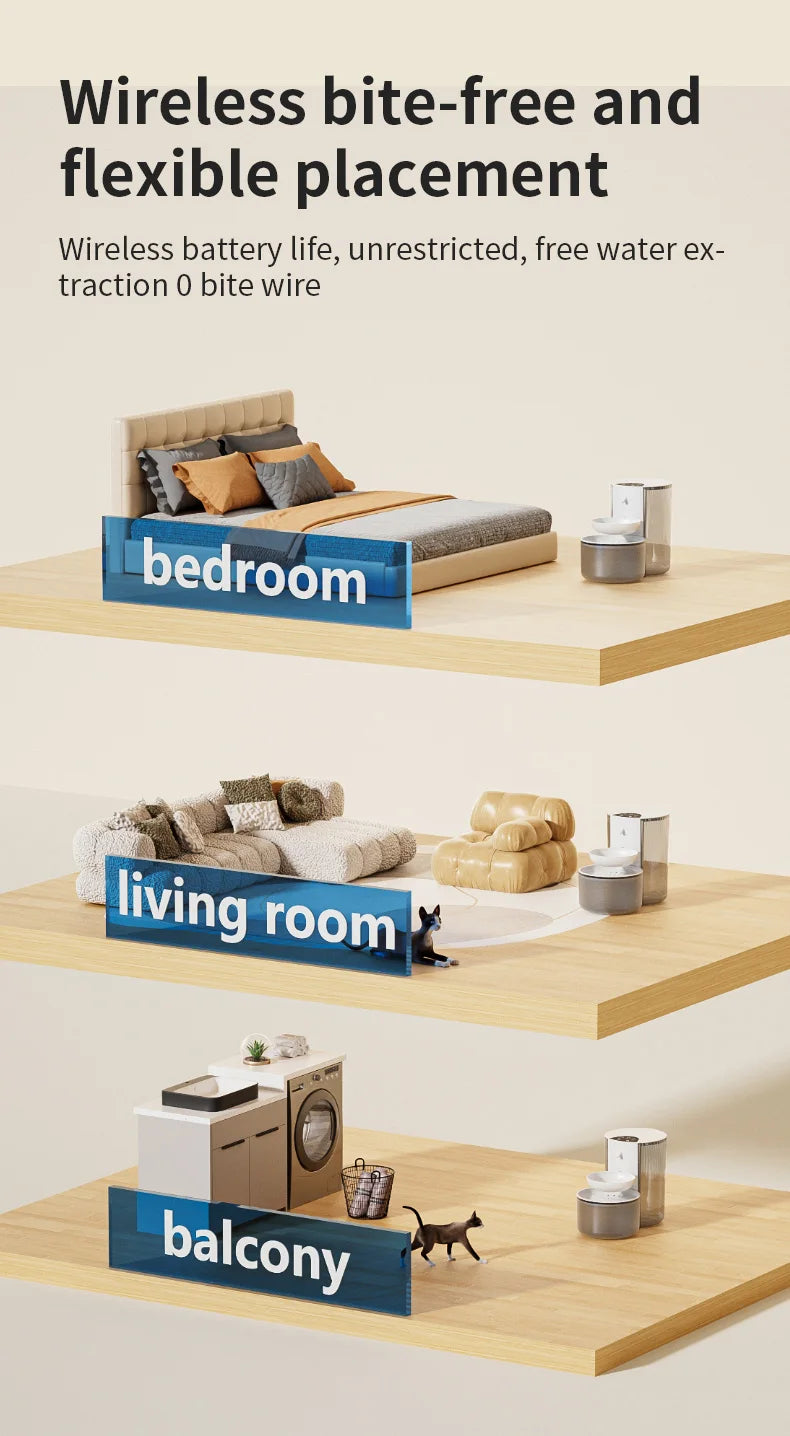 💧🐾 Smart Wireless Automatic Pet Water Dispenser – Rechargeable Fountain