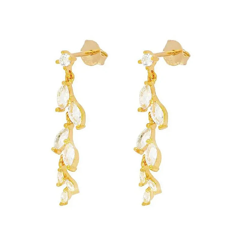 ✨💎 925 Silver Ear Needle Crystal Star Stud Earrings 💖 | Heart Chain Tassel Pendant Earrings for Women 👰 | Party & Wedding Jewelry Accessories 🌟