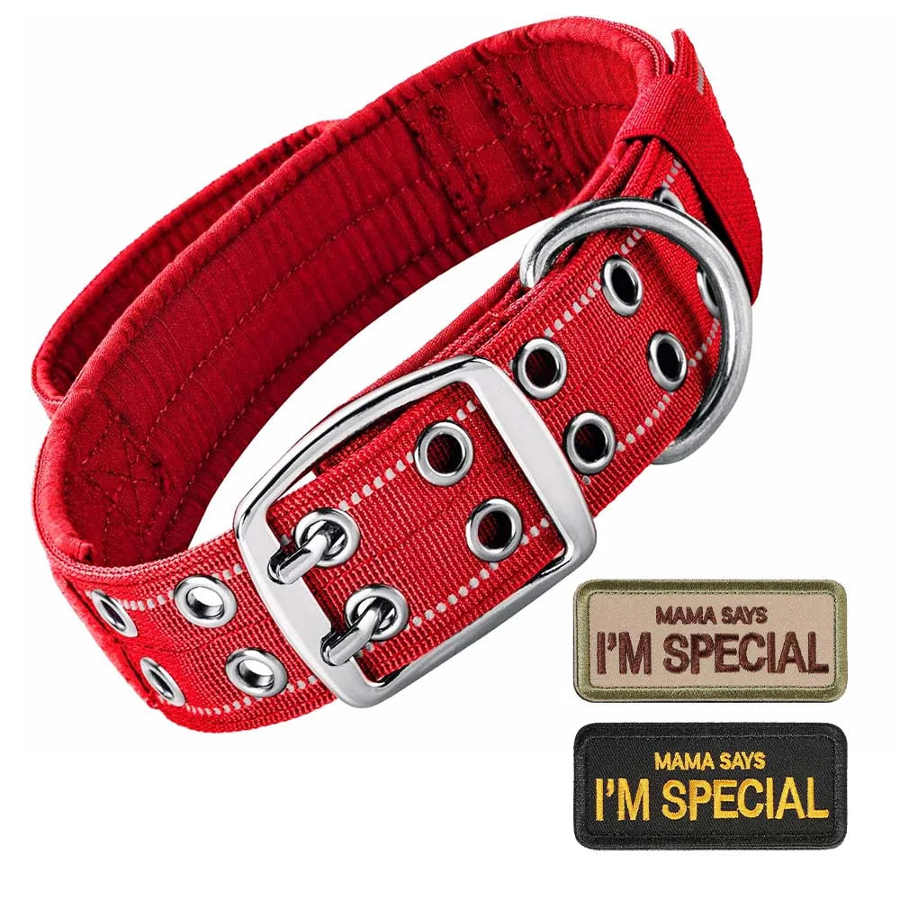 🐕🛡️ Tactical Dog Collar with Handle – Heavy Duty Double Buckle