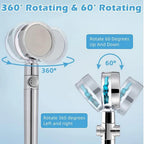 🚿💨 High-Pressure Turbo Fan Shower Head – Handheld Water-Saving Rainfall Spray with 5 Filters | Bathroom Accessories
