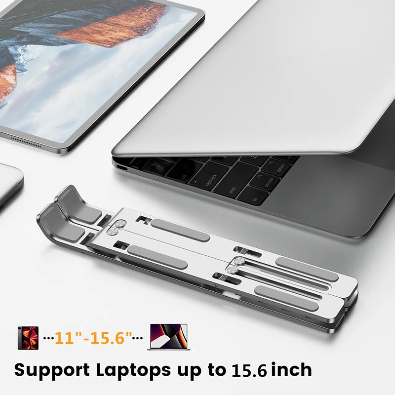 💻🔧 Aluminum Alloy Adjustable Foldable Laptop Stand – Portable Cooling Holder