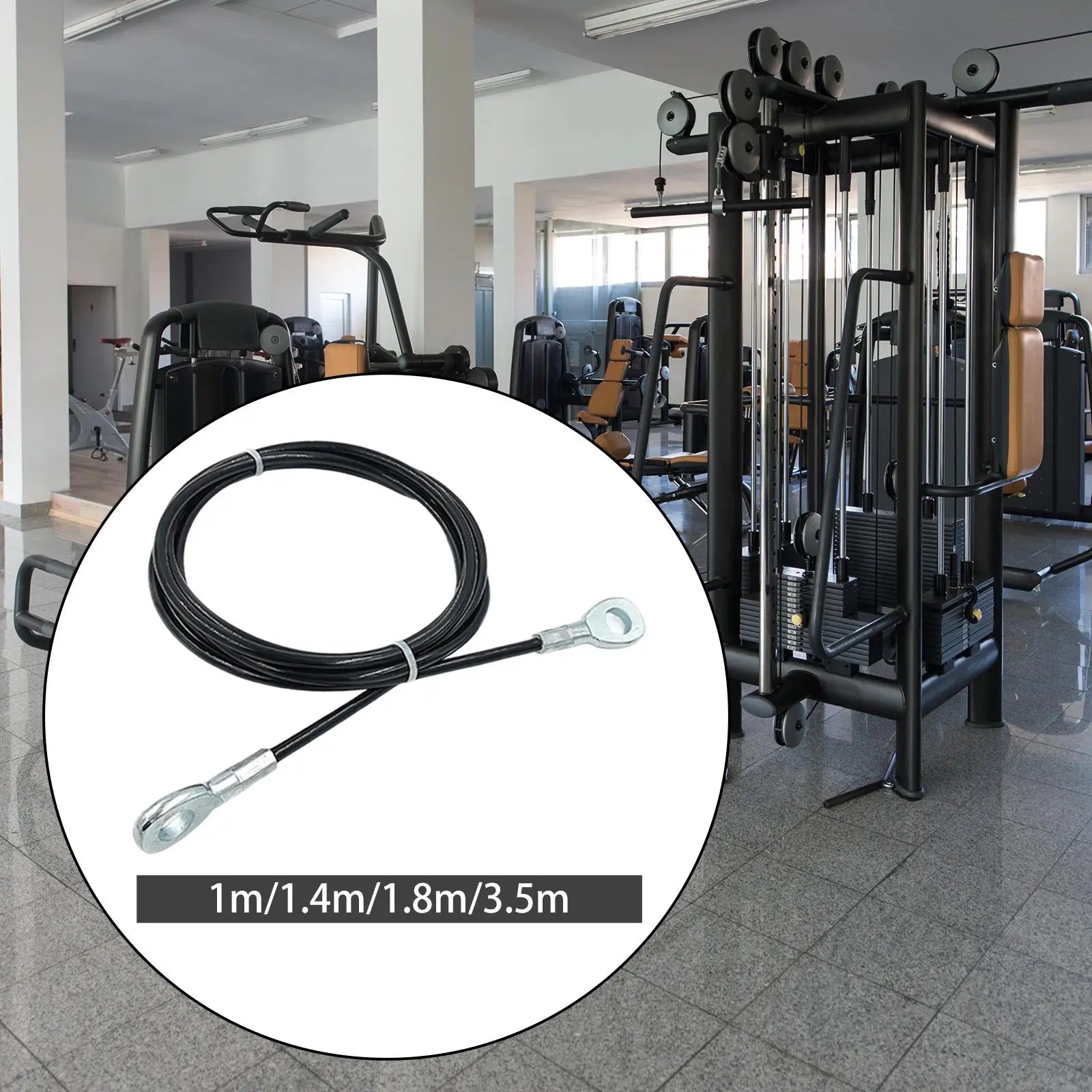 Multipurpose Portable Fitness Pulley Cable 🏋️‍♂️ | Steel Wire Rope Gym Attachment for Home & Gym Training (0.20"/5mm)