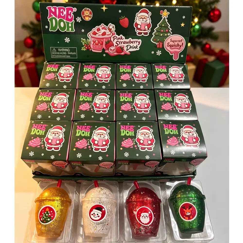 Christmas NeeDoh Drink Cup – Glitter Squeeze Sensory Toy