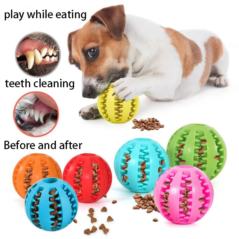 Natural Rubber Dog Chew Toy Ball – Extra-Tough Interactive Treat & Tooth Cleaning Ball 2