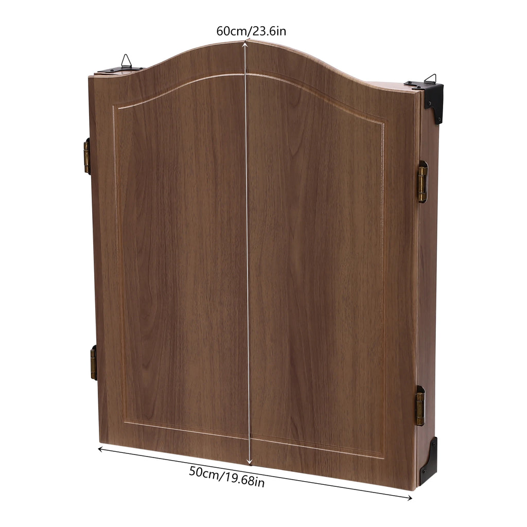 🎯 Wall‑Mounted MDF Dartboard Cabinet Set for Adults | Premium Sisal Dart Board with Scoreboards, Storage & Modern Brown Cabinet | Home, Bedroom, Bar Game Room Decor ⭐