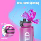 💧🔥 32oz Motivational Water Bottle – Leakproof Sport Travel Bottle