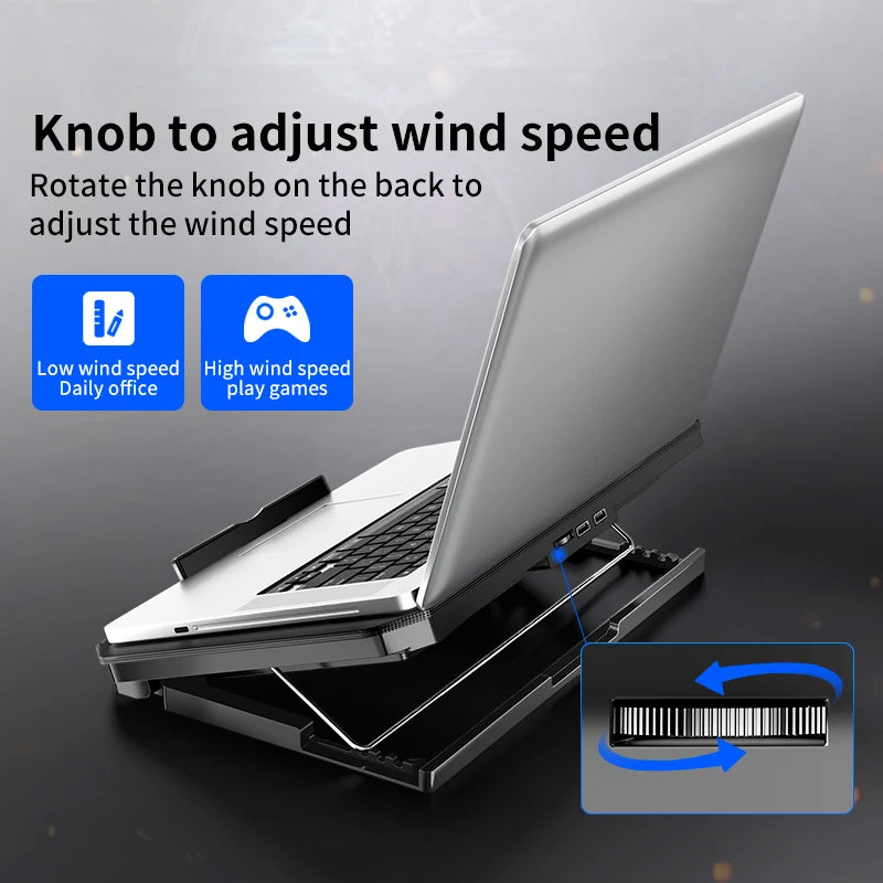 🔥❄️ Q100 17-Inch Gaming Laptop Cooler – 2600RPM LED Screen