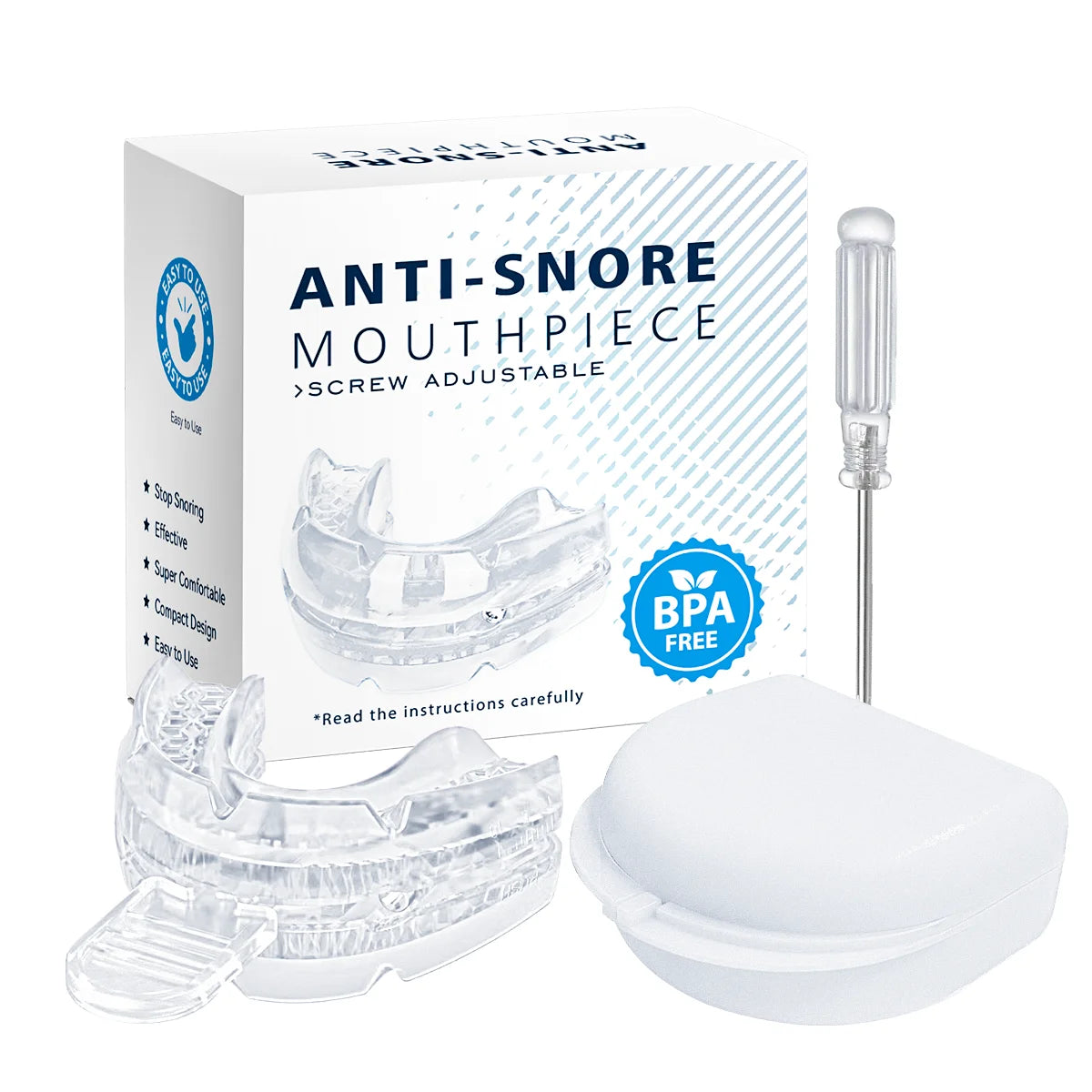 😴🌙 Adjustable Anti-Snoring Mouth Guard – Sleep Aid Mouthpiece for Snoring, Apnea Relief & Teeth Bruxism Protection